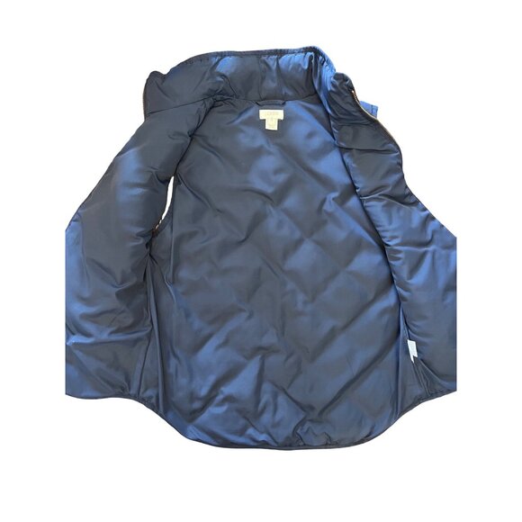 J.Crew Womens Quilted Navy Blue Puffer Vest Pockets Gold Zipper - Picture 4 of 9